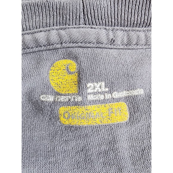Carhartt Gray T-Shirt Plus Size 2X Short Sleeve - Picture 5 of 7